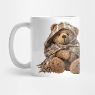 Adorable Teddy Bear with Brown Blanket Mug